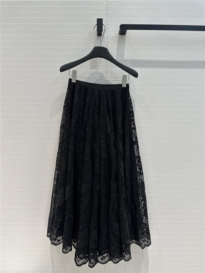 D10r hollow embroidered lace long skirt replica d&g clothing