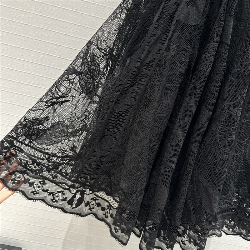 D10r hollow embroidered lace long skirt replica d&g clothing