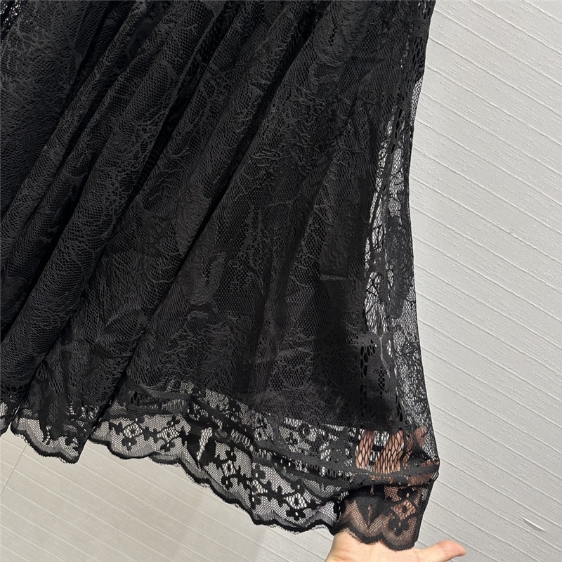 D10r hollow embroidered lace long skirt replica d&g clothing