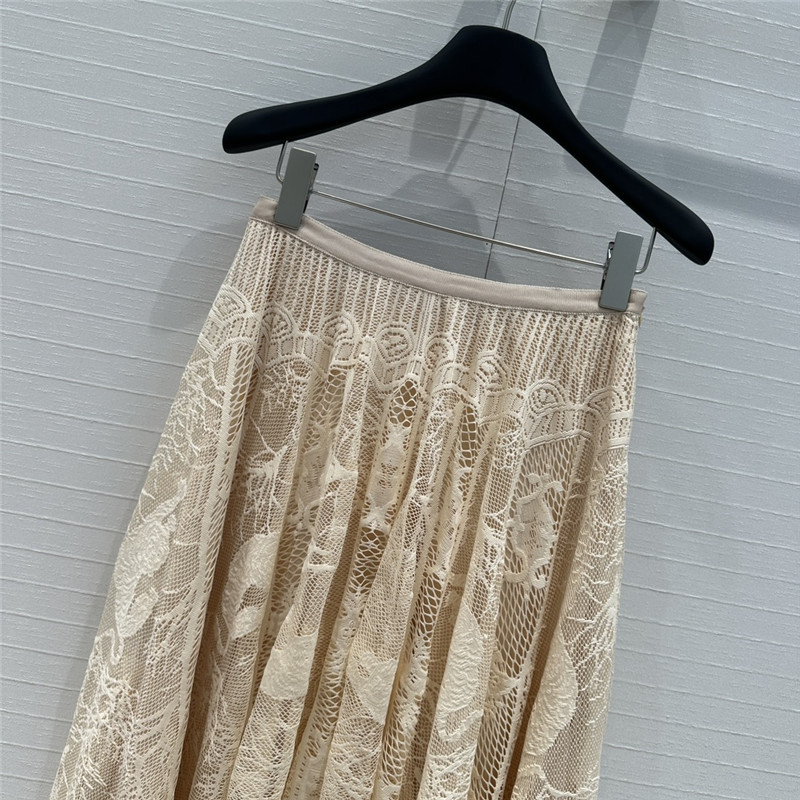 D10r hollow embroidered lace long skirt replica d&g clothing
