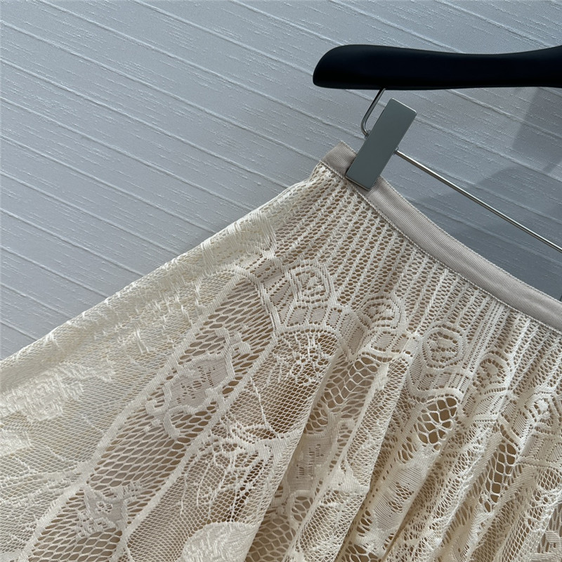 D10r hollow embroidered lace long skirt replica d&g clothing