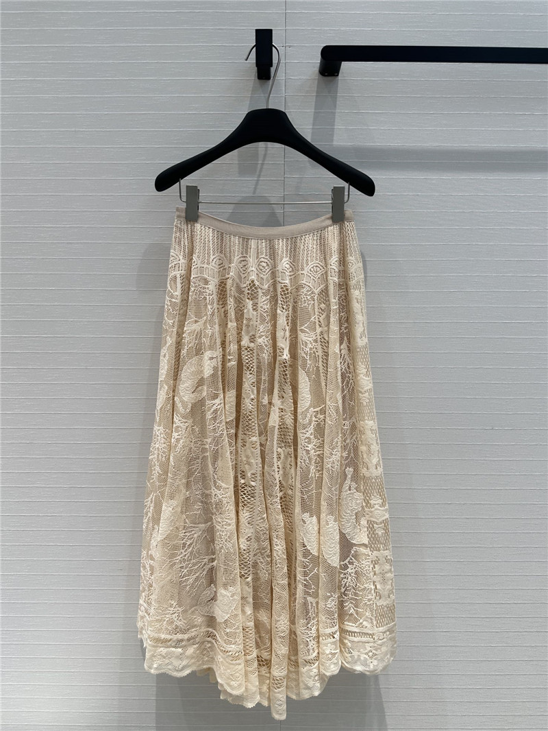 D10r hollow embroidered lace long skirt replica d&g clothing