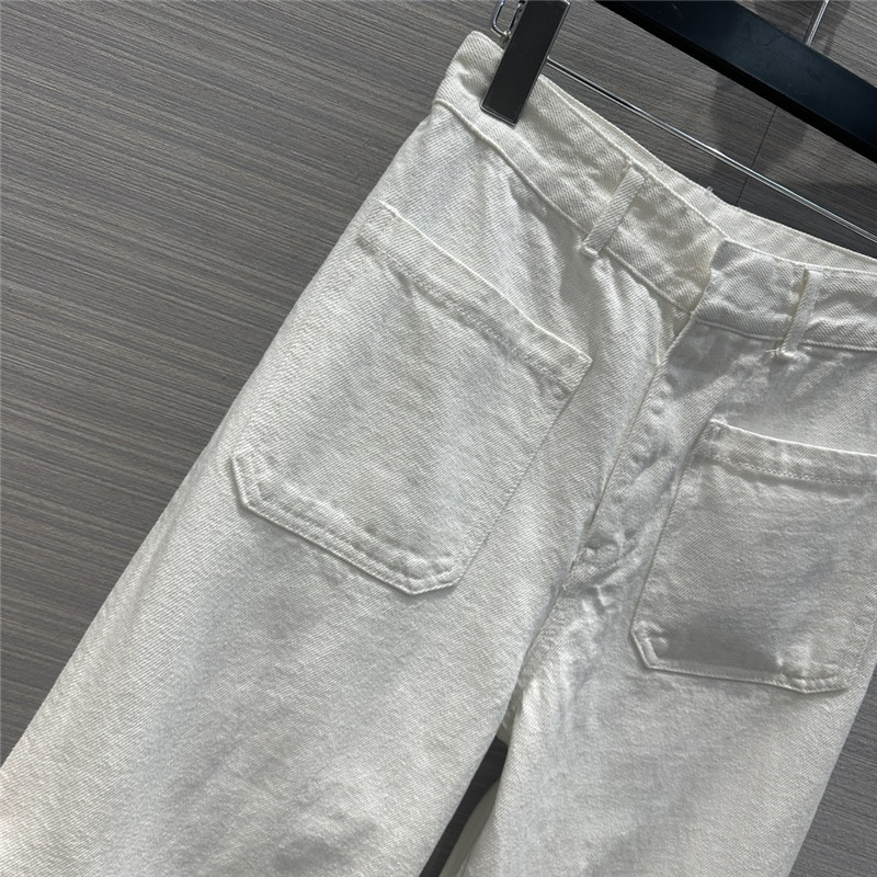D10r double pocket straight white jeans replicas clothes