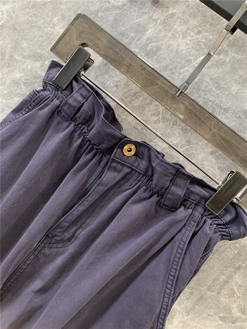 M1um1u flower bud waist straight overalls replica clothes