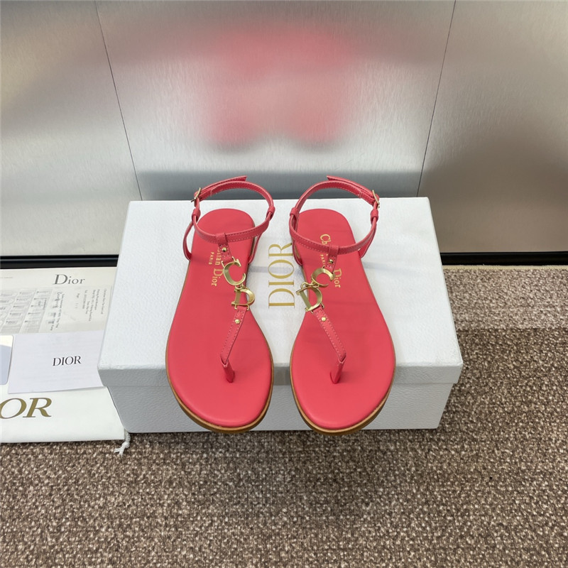 c’est D10r coral calfskin thong sandals