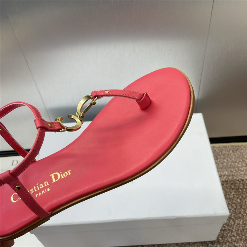 c’est D10r coral calfskin thong sandals