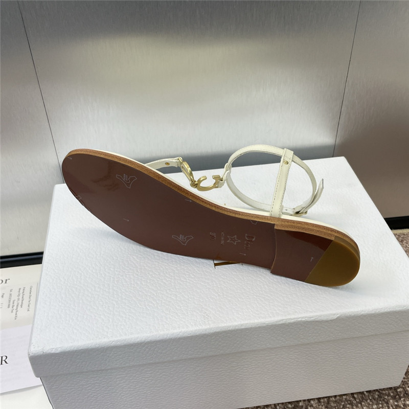 c’est D10r ivory calfskin thong sandals