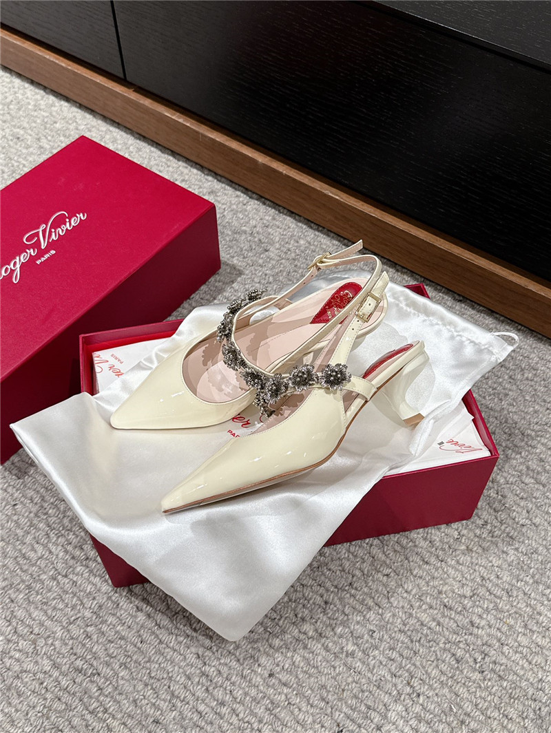 Roger Vivier Efflorescence Mary Jane Slingbacks in Ivory
