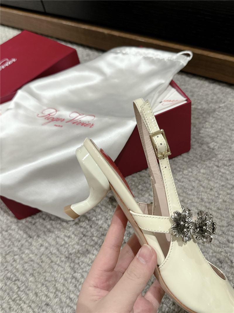 Roger Vivier Efflorescence Mary Jane Slingbacks in Ivory