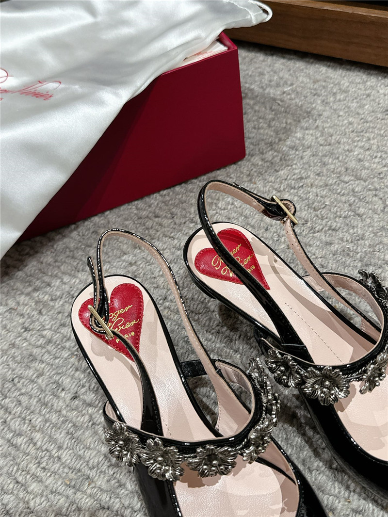 Roger Vivier Efflorescence Mary Jane Slingbacks in Black