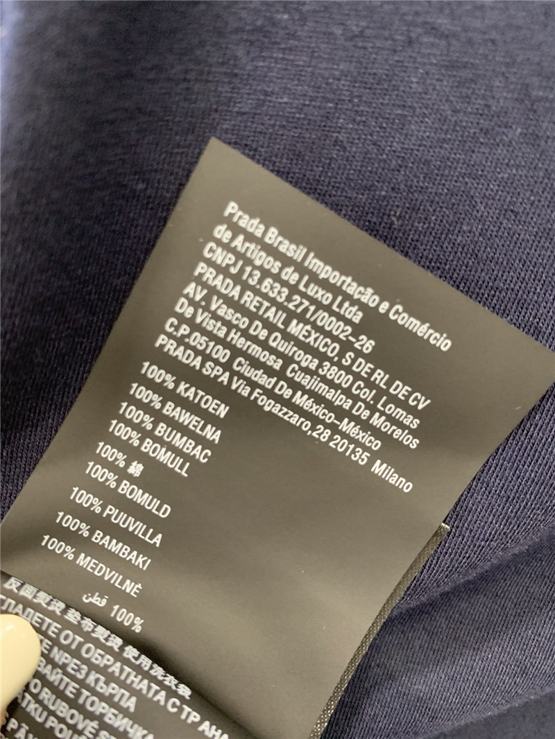 Pra*a contrast color long sleeve t-shirt replica d&g clothing