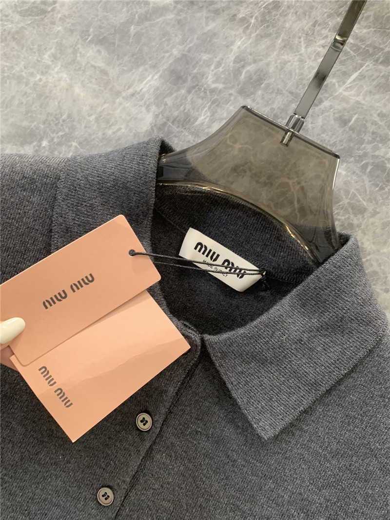 M1um1u knitted polo short-sleeved shirt replica designer clothes