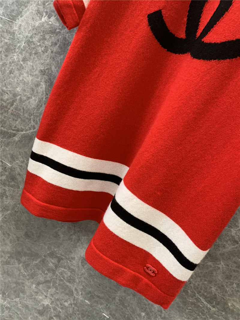 Ch**el red double c short-sleeved top replica clothing