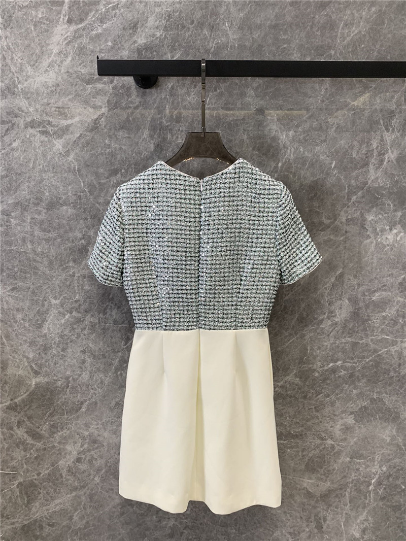 Ch**el sequined patchwork dress replica clothes