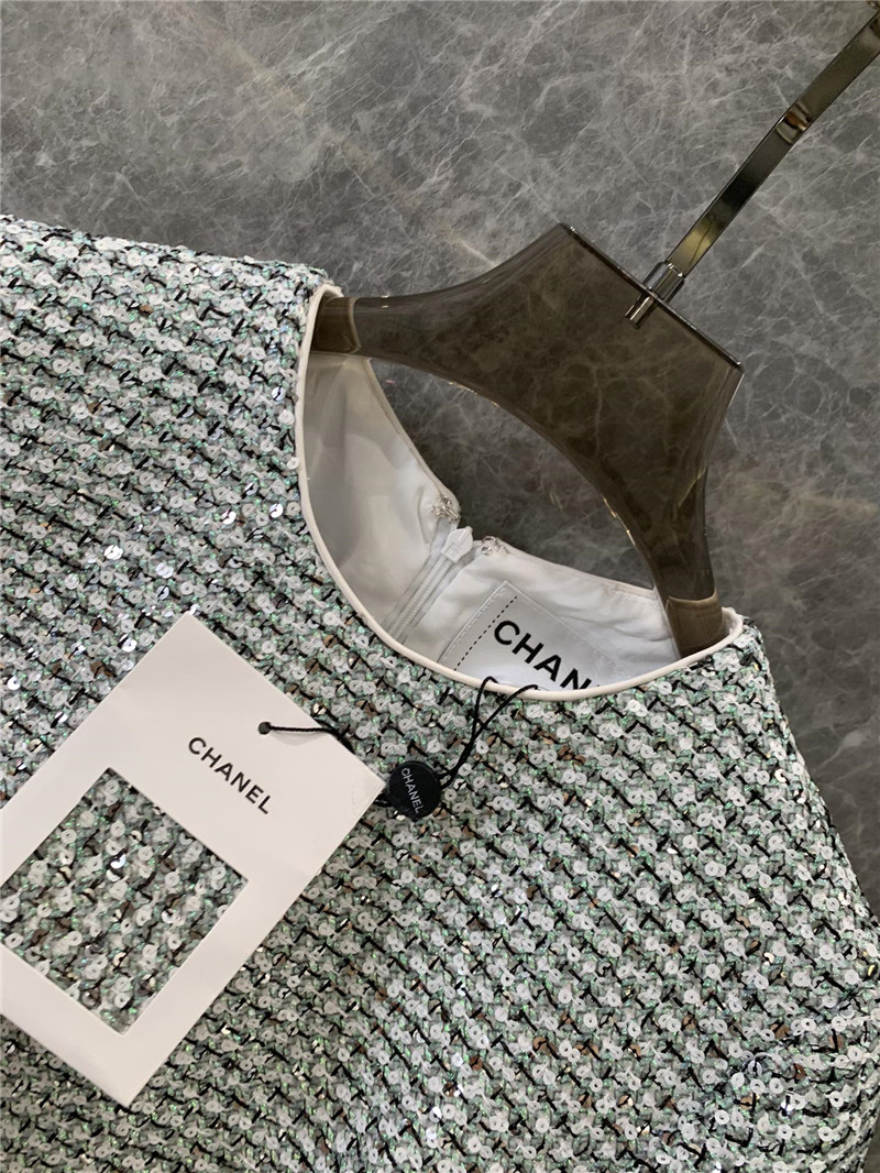 Ch**el sequined patchwork dress replica clothes