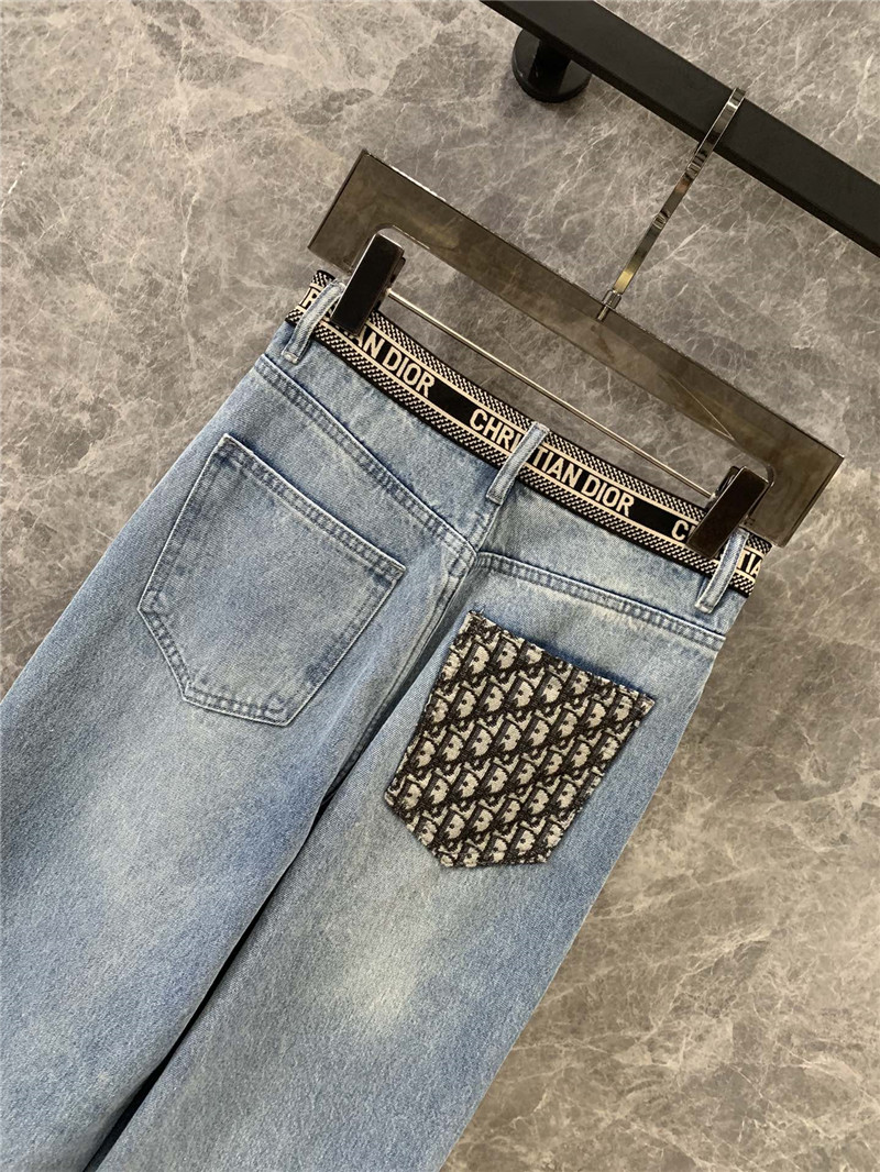 D10r patchwork monogram denim trousers replica designer clothes