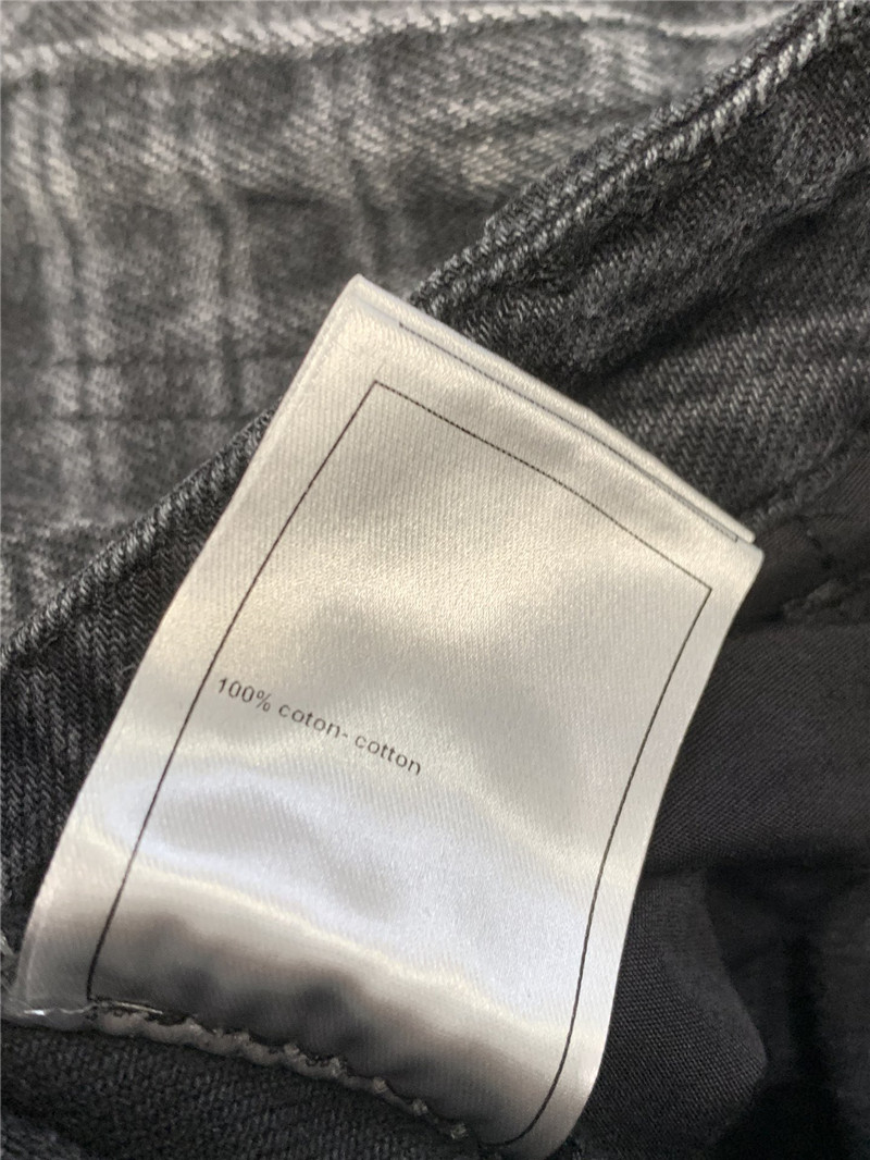 Ch**el black and grey check denim jeans replica clothes