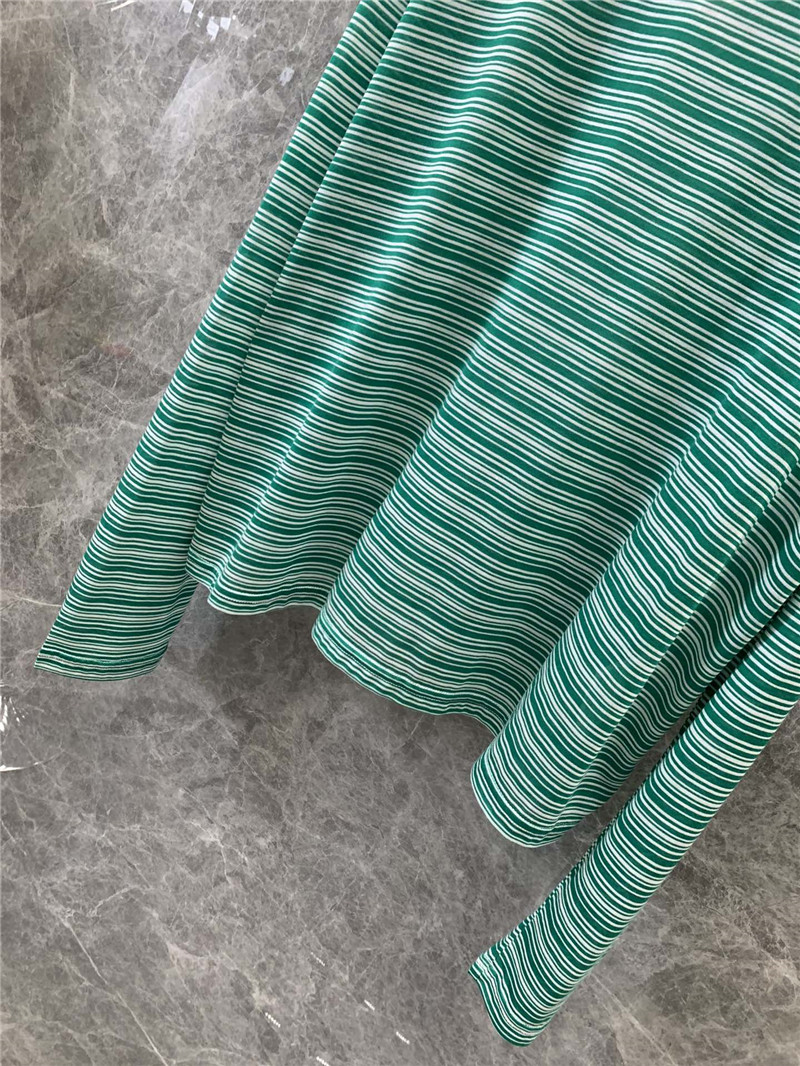 M1um1u micro logo striped round neck long sleeve replicas clothes