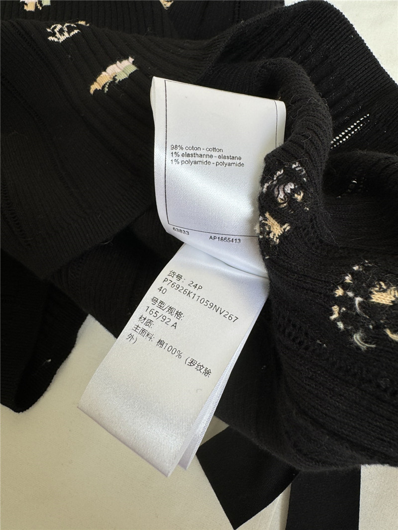 Ch**el four-leaf clover knitted short-sleeved replica clothes