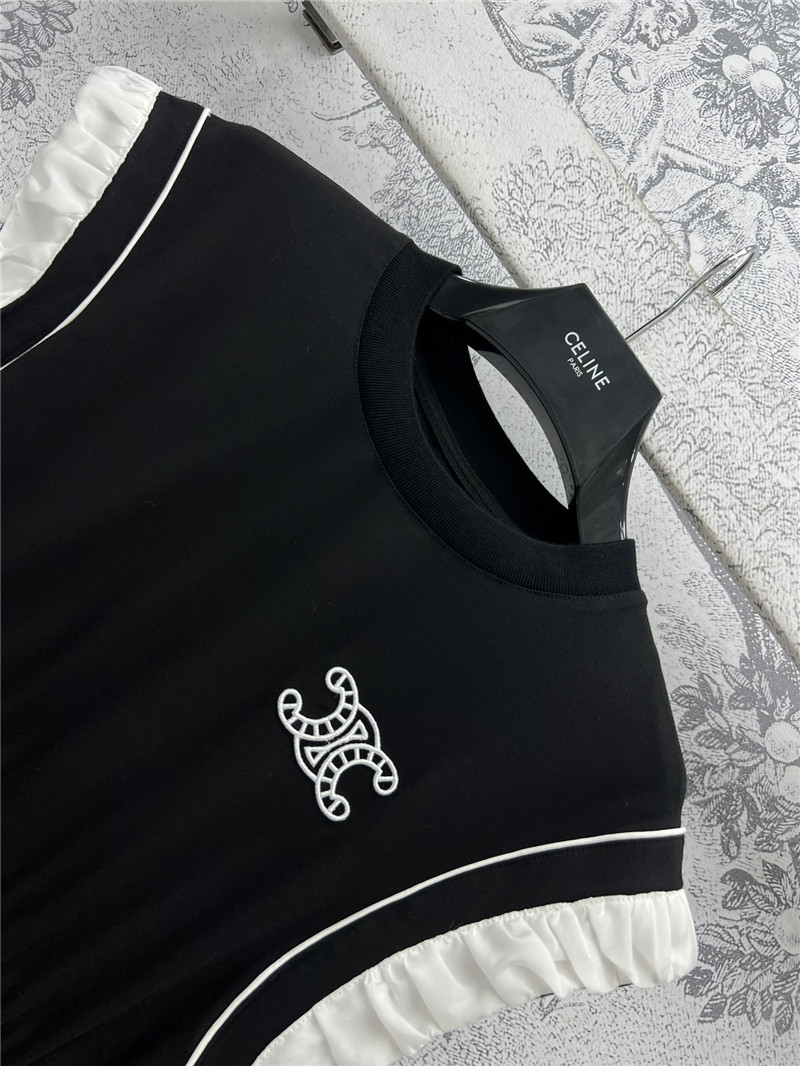 Ce1i*e lotus leaf sleeve vest dress replica designer clothes