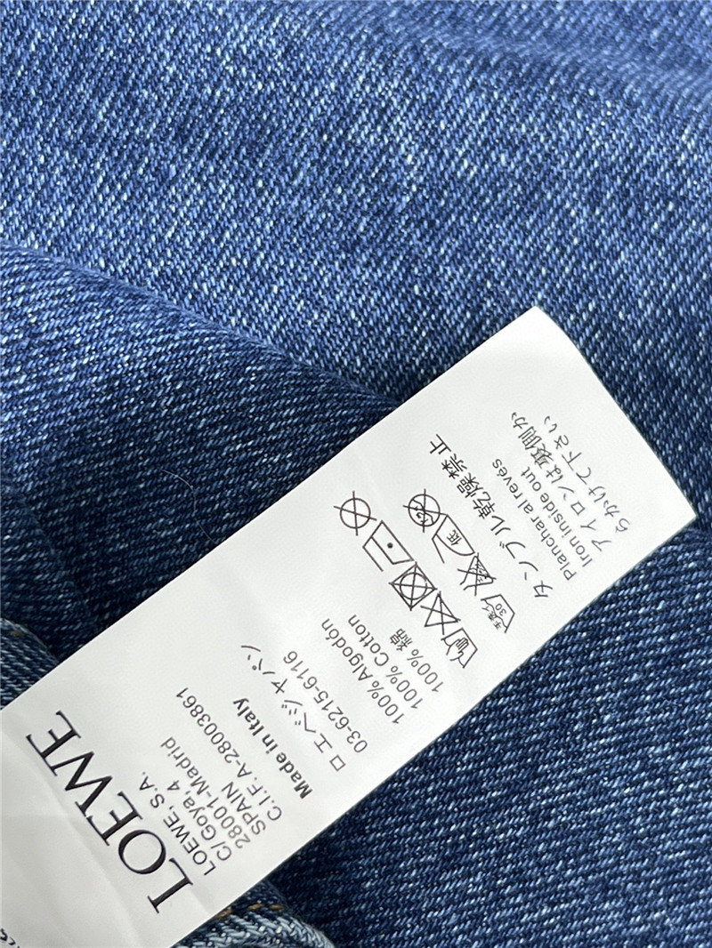 L0ew* logo embroidered denim shorts replica d&g clothing