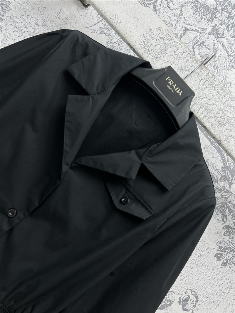 Pra*a suit collar half sleeve shirt replica clothes