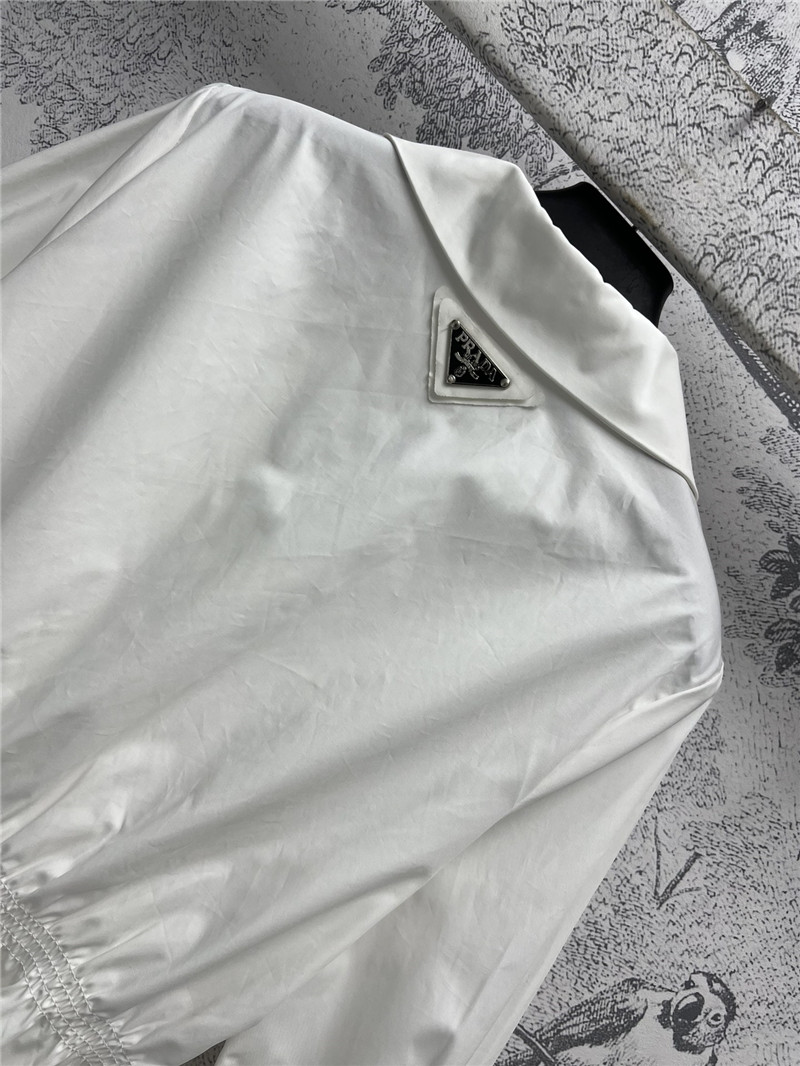 Pra*a suit collar half sleeve shirt replica clothes