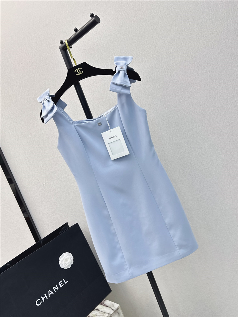 Ch**el new bow little black dress replica designer clothes