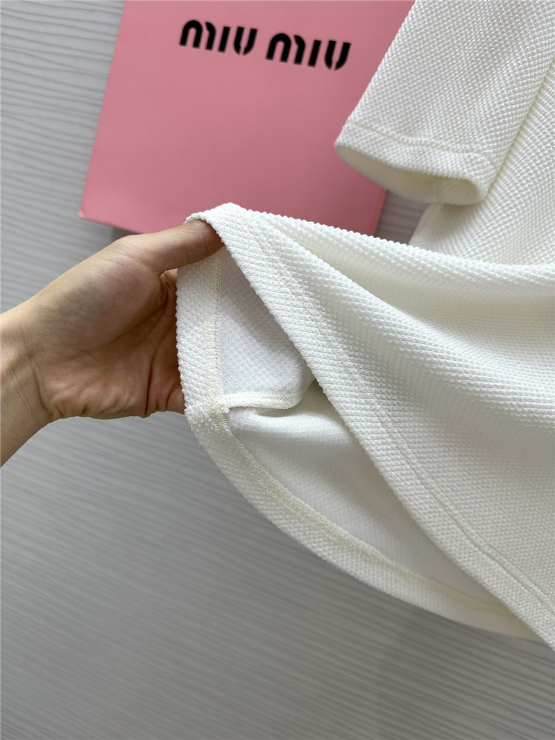 M1um1u acetate heavy beaded crew neck top