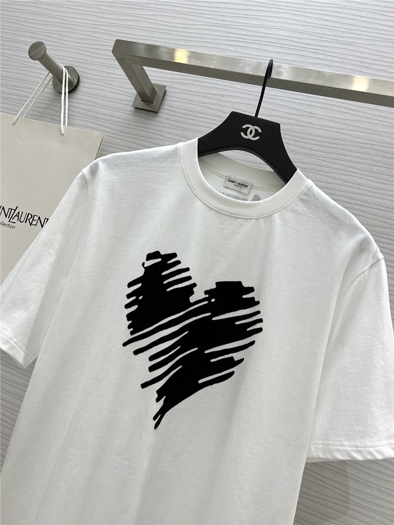Y51 heart flocked t-shirt replica d&g clothing