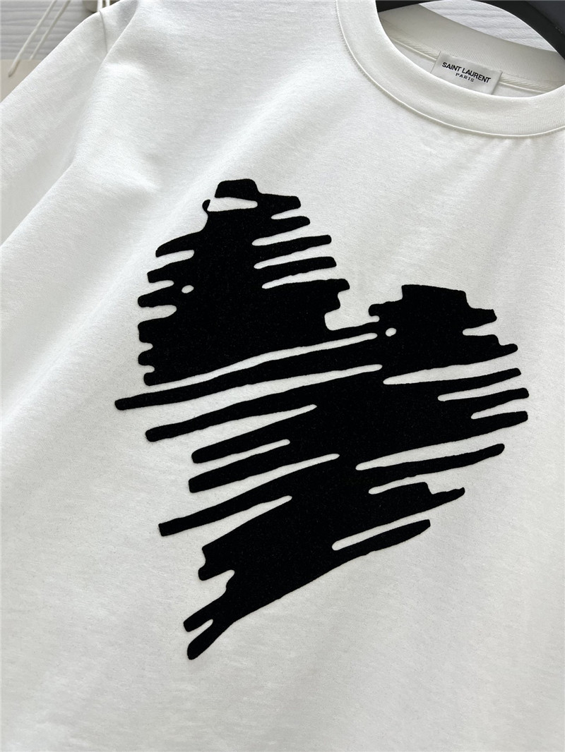 Y51 heart flocked t-shirt replica d&g clothing