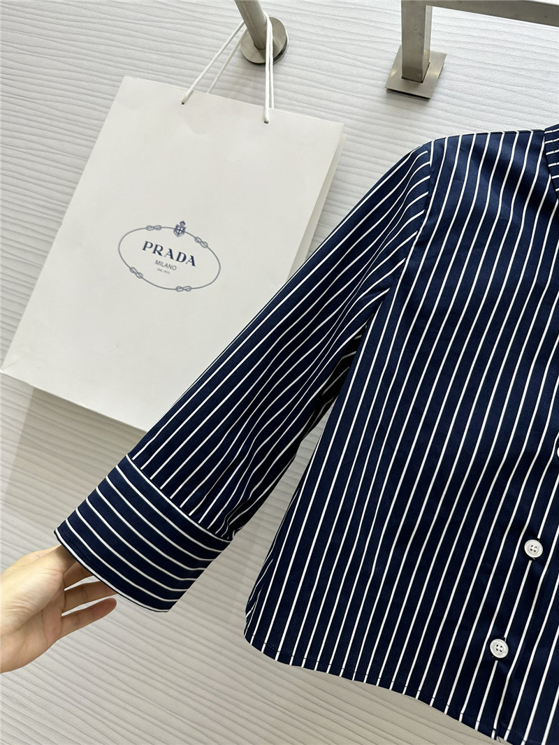 Pra*a three quarter sleeves shirt replica designer clothes