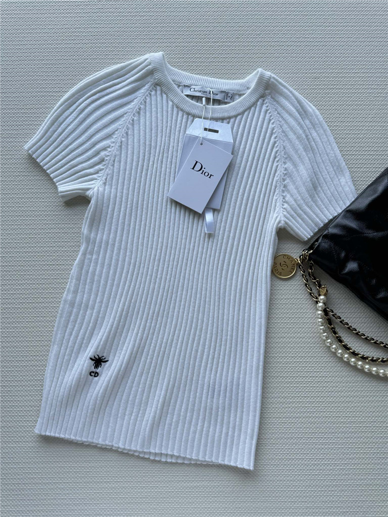 D10r knitted striped short-sleeved top replica clothes