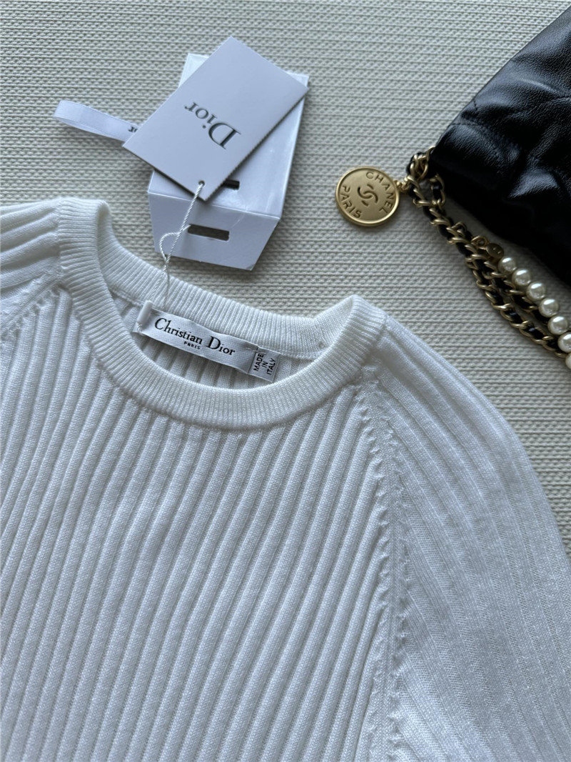 D10r knitted striped short-sleeved top replica clothes