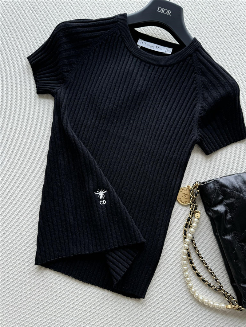 D10r knitted striped short-sleeved top replica clothes