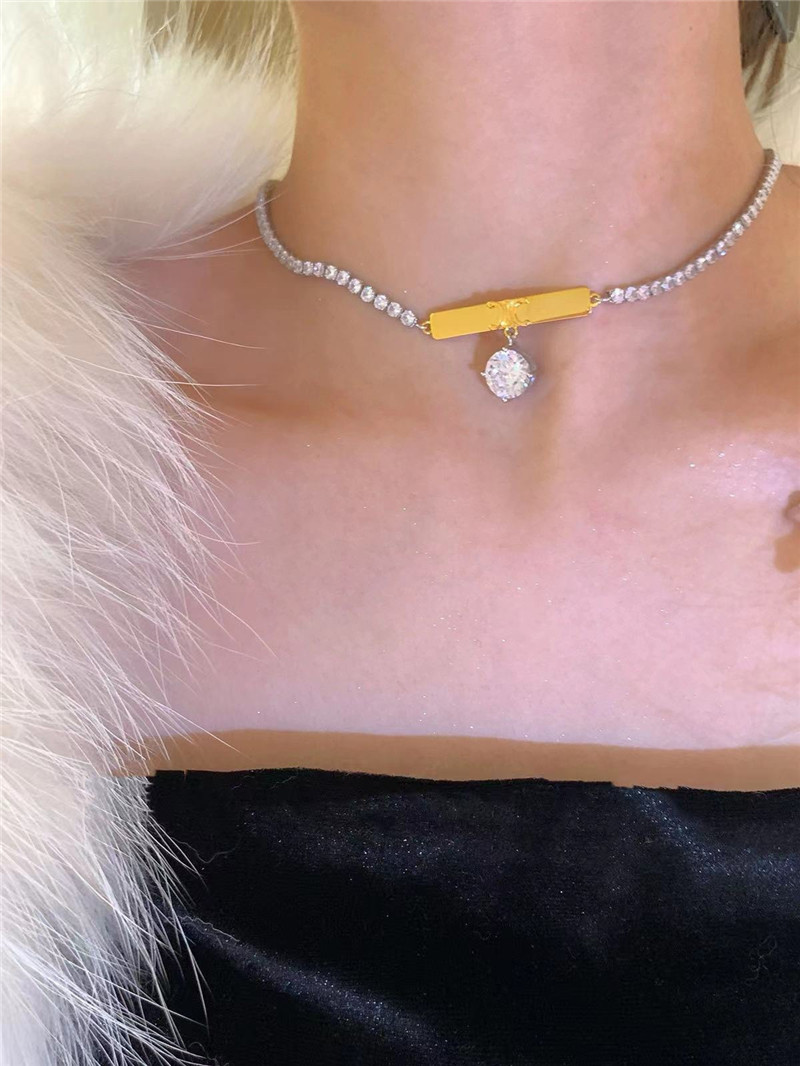 ce1i*e full D1am0nd chain pendant D1am0nd necklace