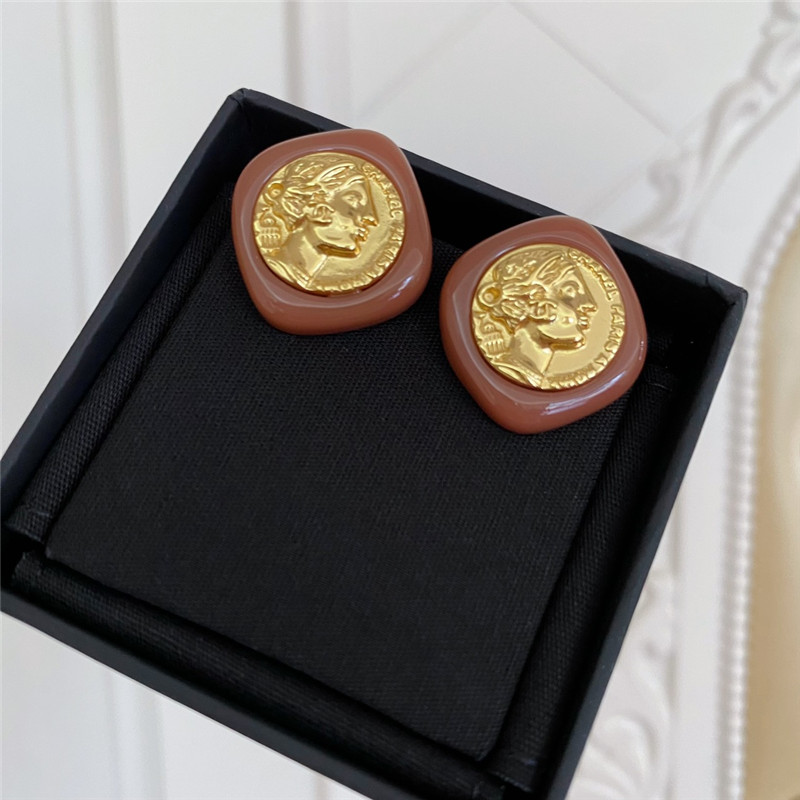 Ch**el vintage coin earrings