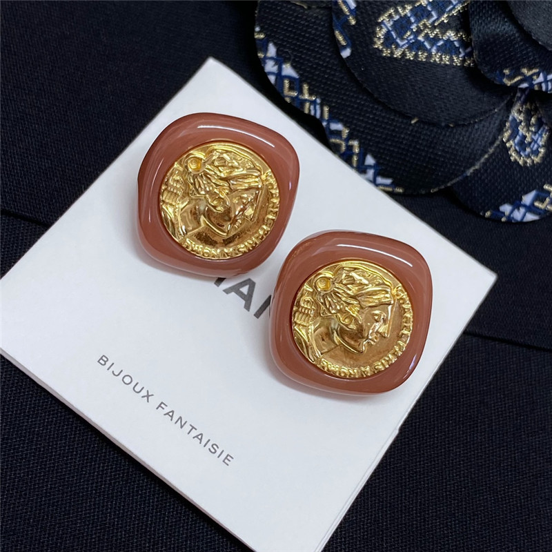 Ch**el vintage coin earrings