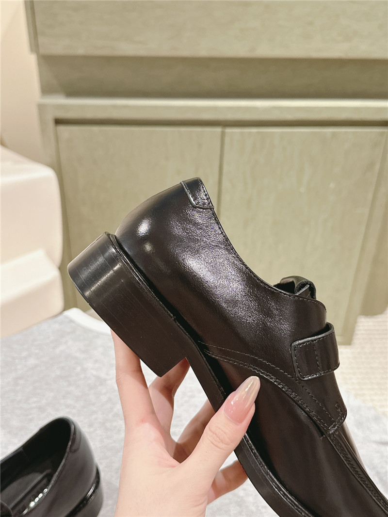 Miu Miu Black Leather Shoes with Buckle