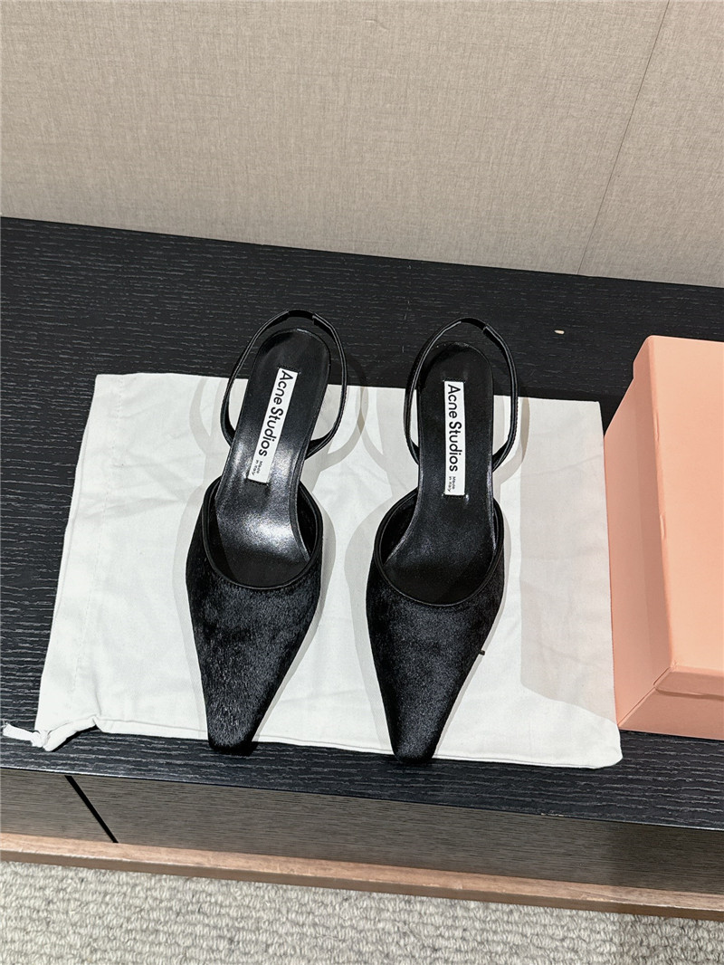 Acne Studios Black Suede Slingback Shoes