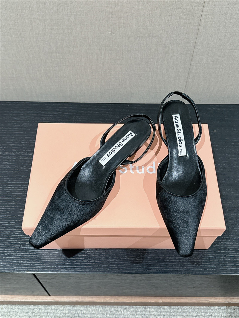 Acne Studios Black Suede Slingback Shoes
