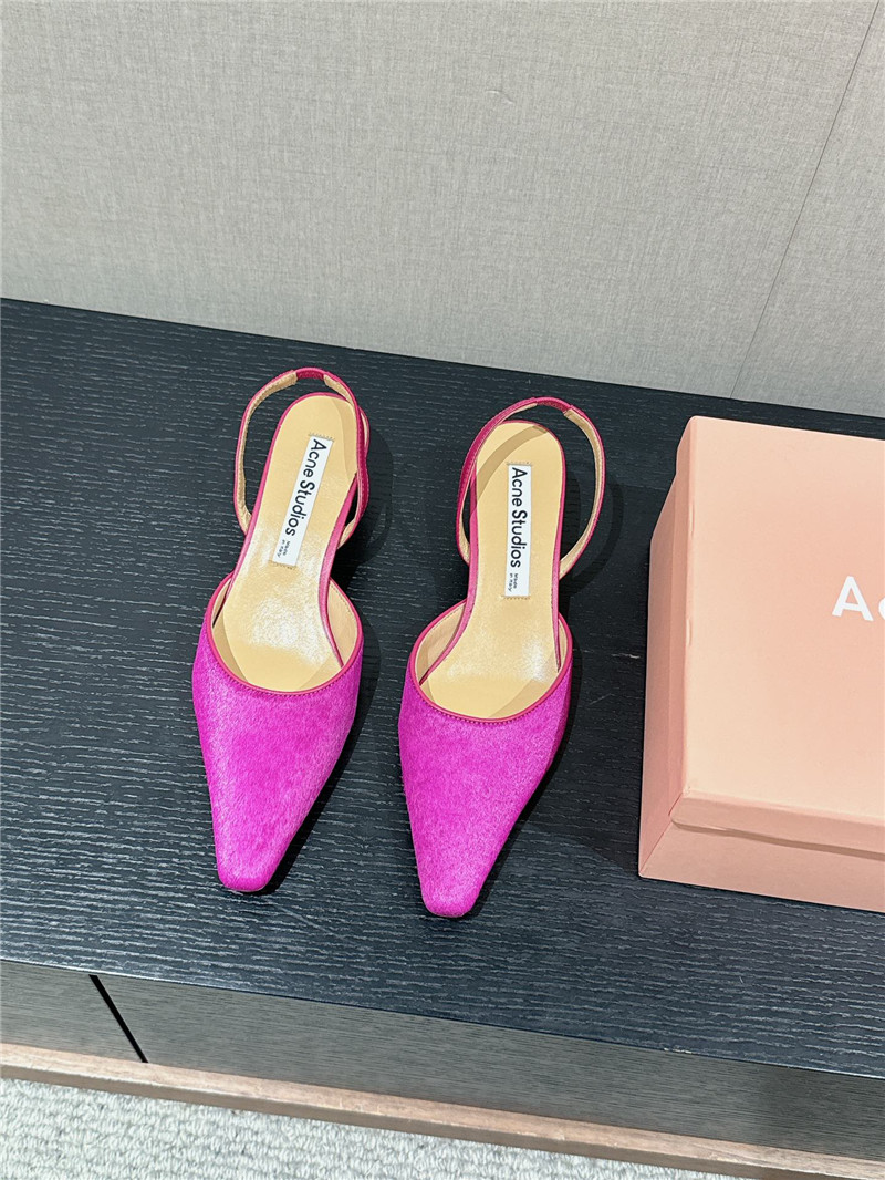 Acne Studios Fuchsia Suede Slingback Shoes
