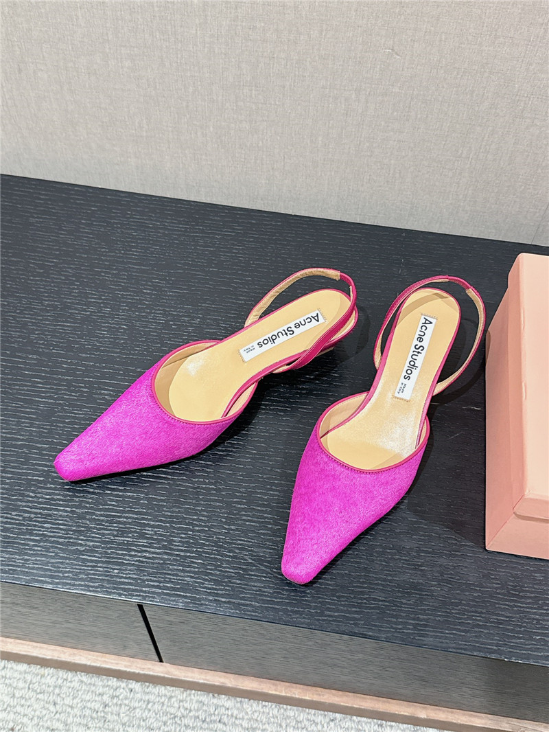 Acne Studios Fuchsia Suede Slingback Shoes