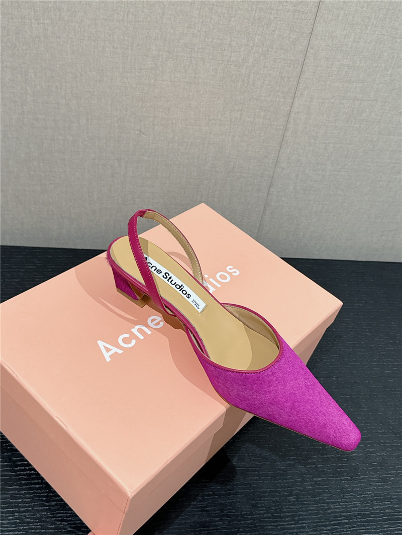 Acne Studios Fuchsia Suede Slingback Shoes
