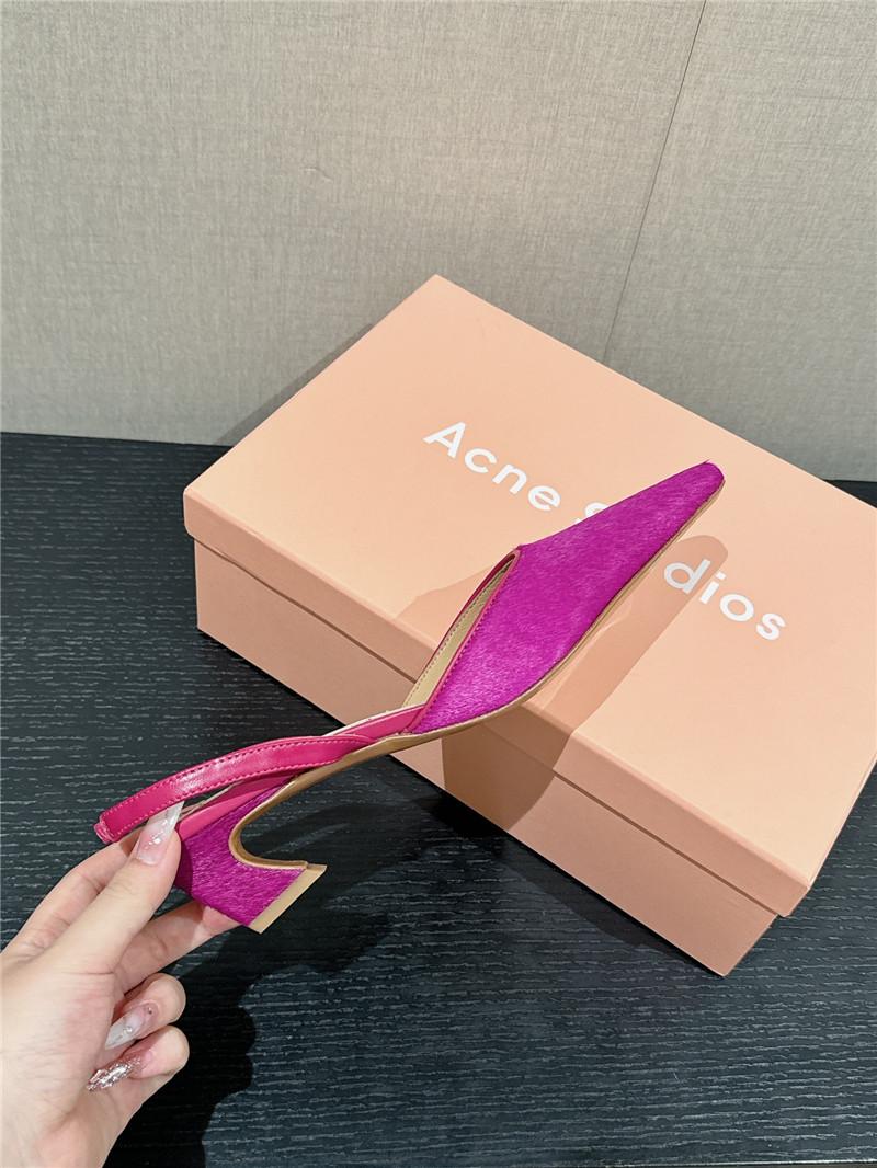 Acne Studios Fuchsia Suede Slingback Shoes