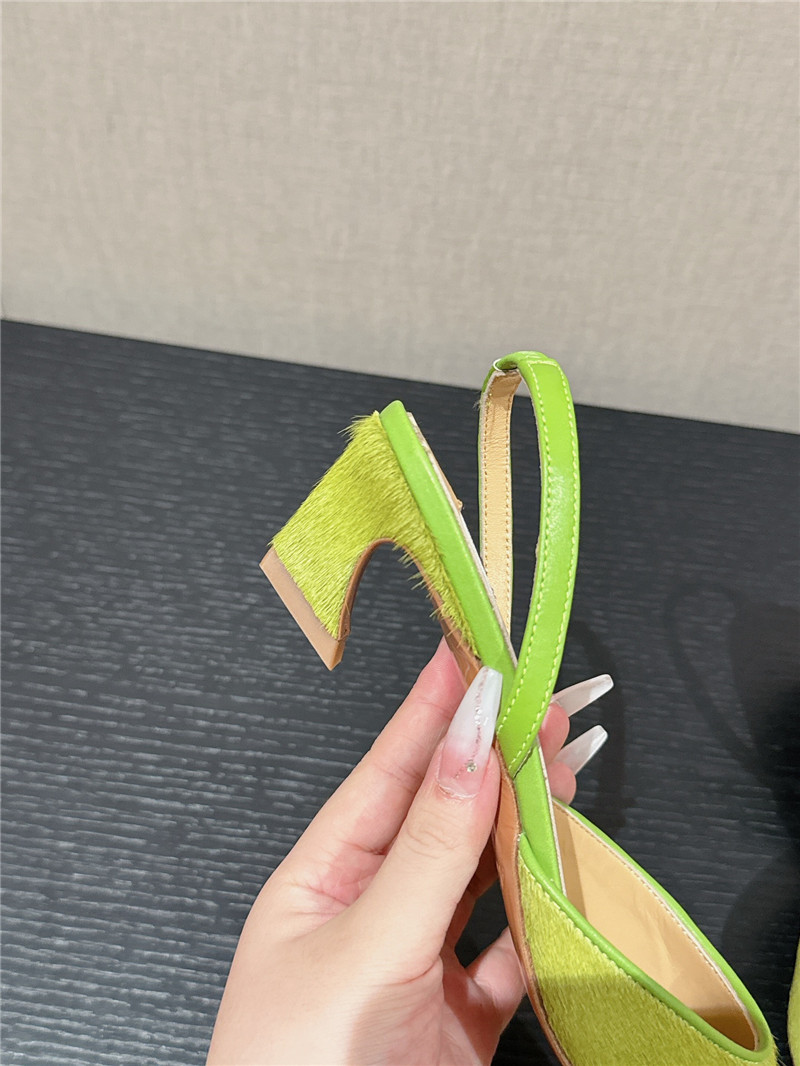 Acne Studios Green Suede Slingback Shoes