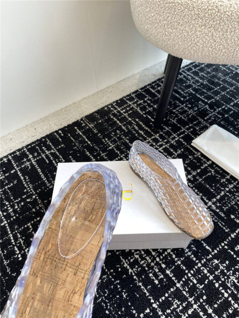 The R0w mara transparent ballet flats in white