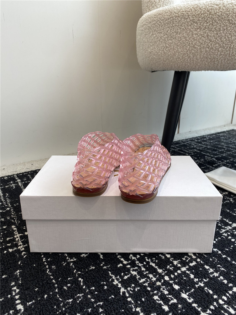 The R0w mara transparent ballet flats in pink