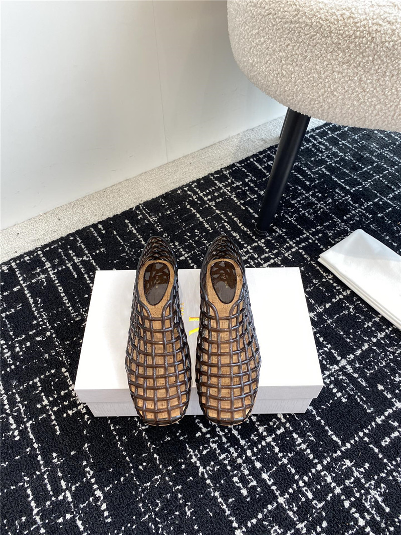 The R0w mara transparent ballet flats in brown