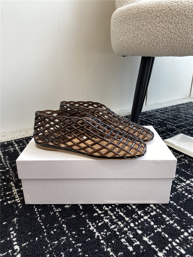 The R0w mara transparent ballet flats in brown